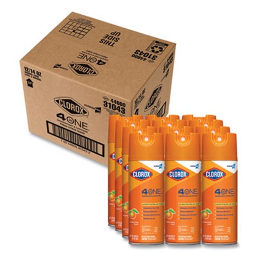 Clorox 4-in-one Disinfectant & Sanitizer, Fresh Citrus, 12 cans